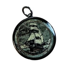 Nautical Clipper Ship Inspirational Pendant Double Sided